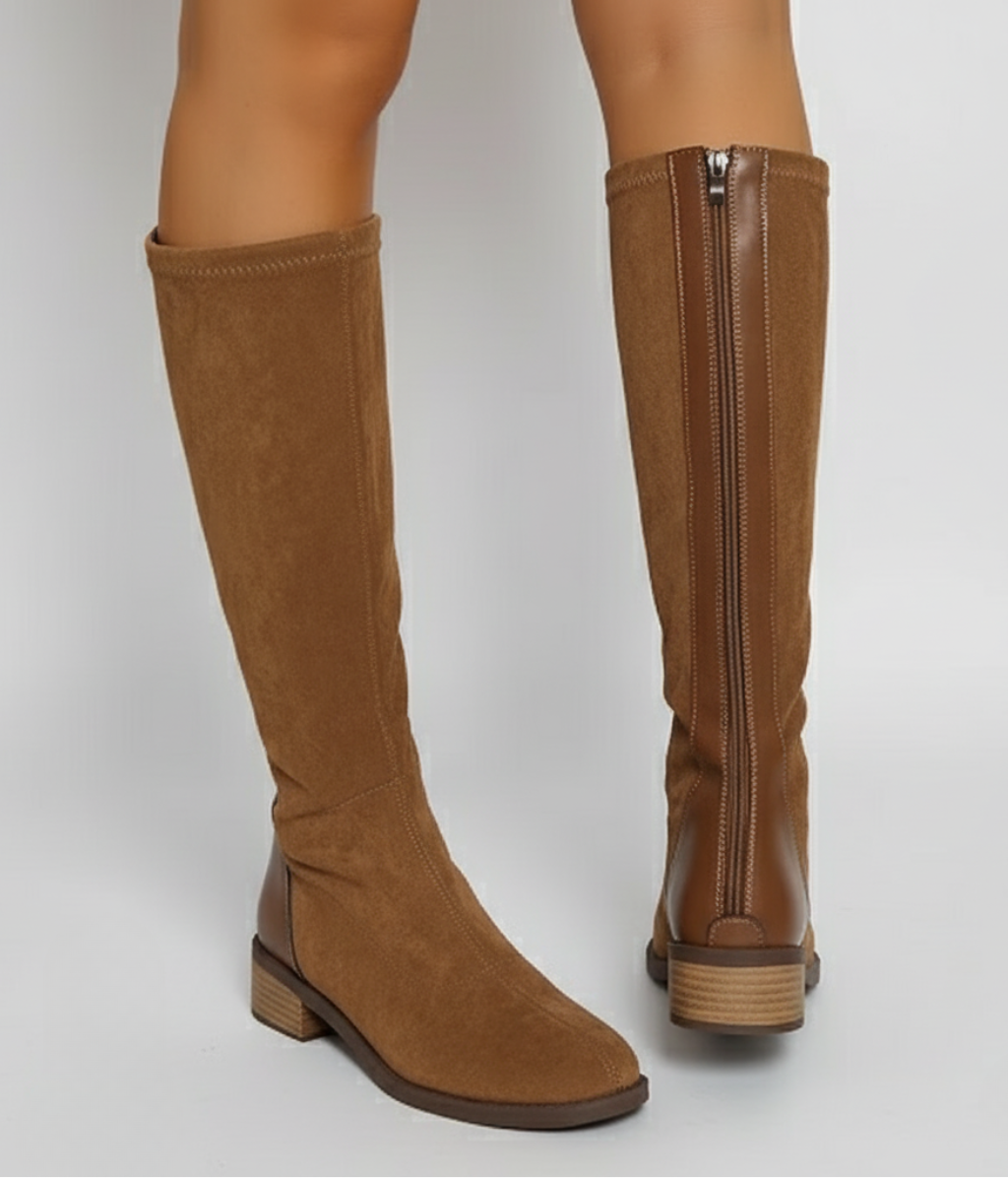 Sophie | Classic Knee High Brown Boots with Block Heel