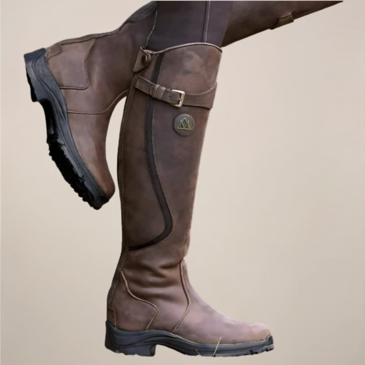 Isla | Effortless Knee-High Brown Boots with Buckle Detail