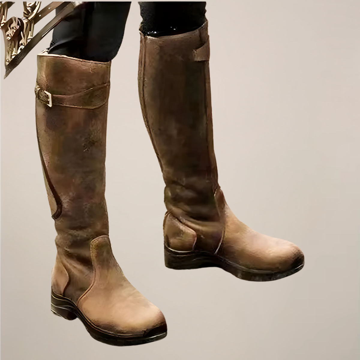 Isla | Effortless Knee-High Brown Boots with Buckle Detail