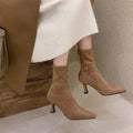 Sophie | Elegant Pointed Toe Heeled Brown Boots