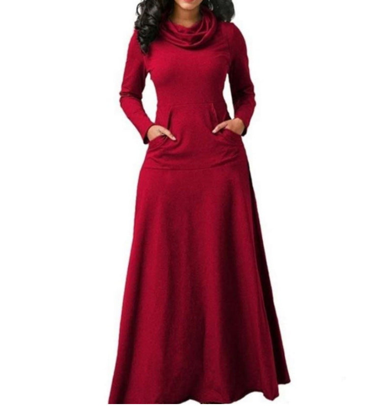 Ada | Cowl Neck Long Sleeve Maxi Jumper Dress
