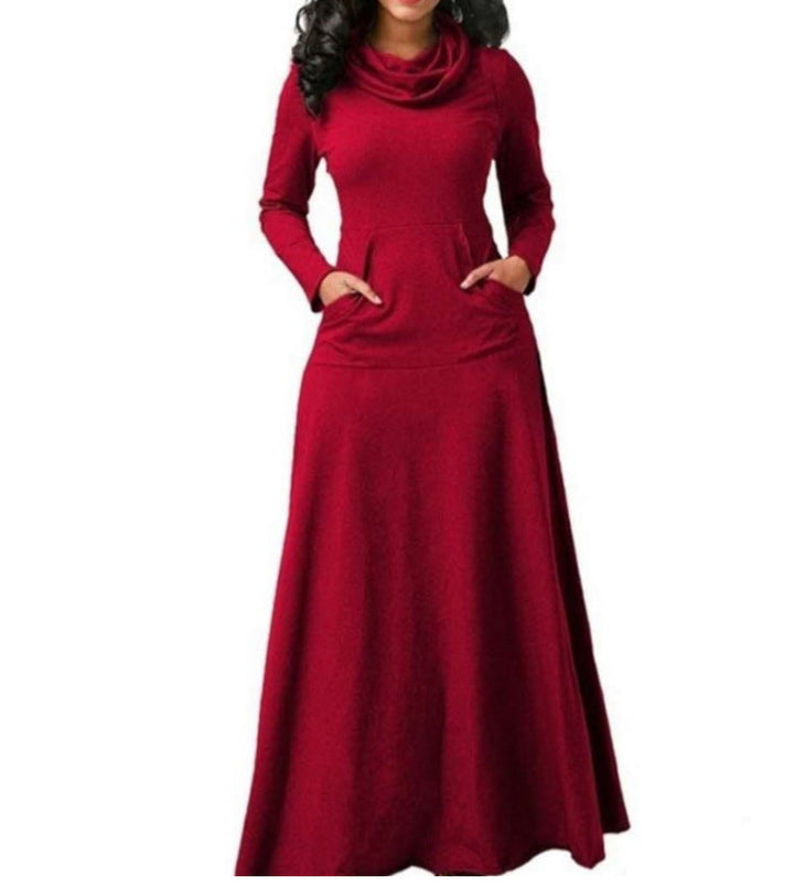Ada | Cowl Neck Long Sleeve Maxi Jumper Dress