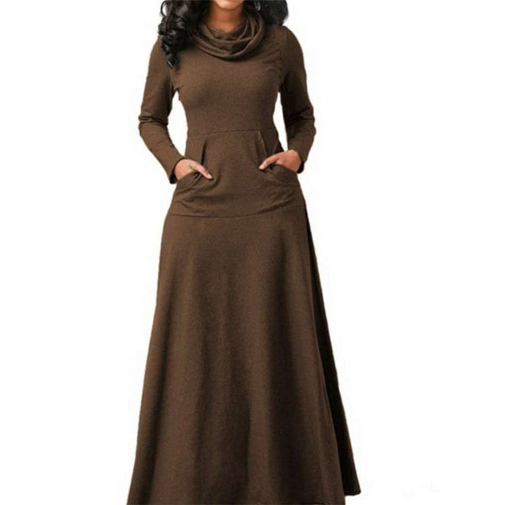 Ada | Cowl Neck Long Sleeve Maxi Jumper Dress