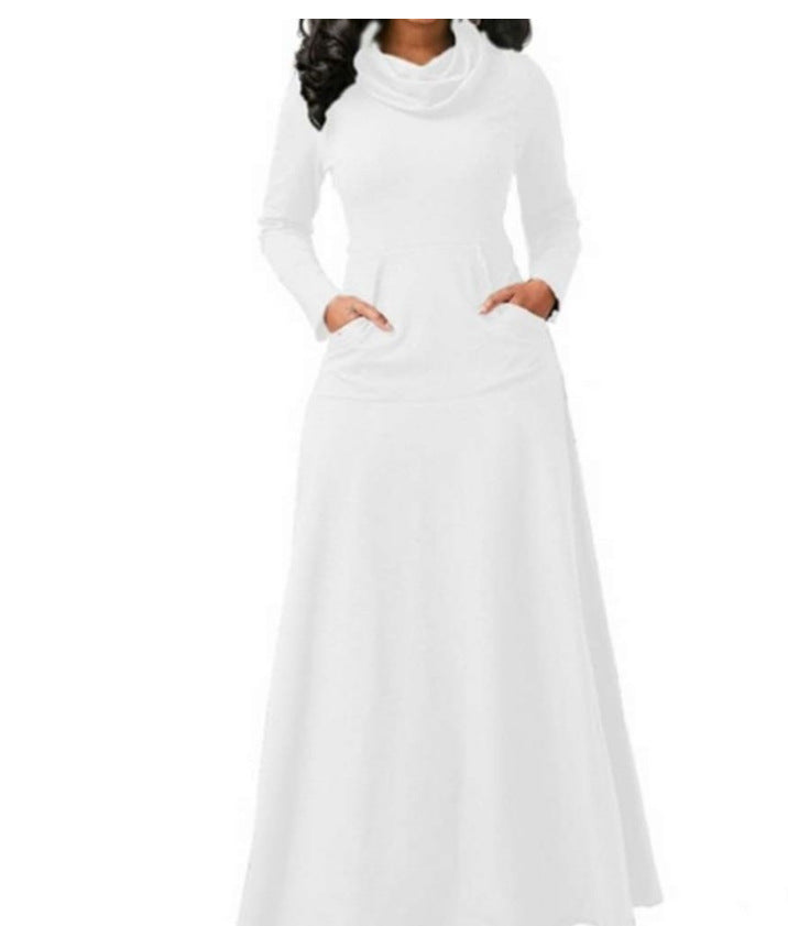 Ada | Cowl Neck Long Sleeve Maxi Jumper Dress