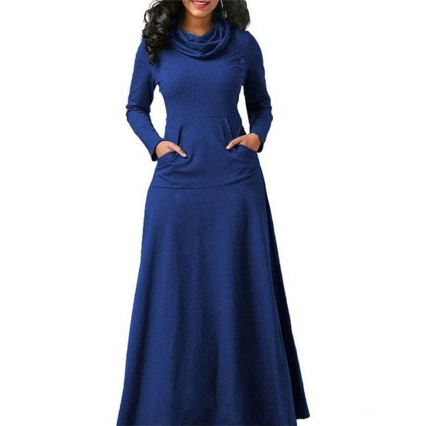 Ada | Cowl Neck Long Sleeve Maxi Jumper Dress