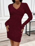 Ada | Graceful Cable Knit Mini Jumper Dress