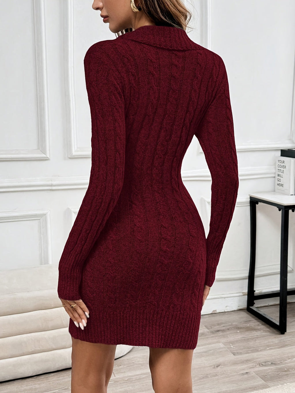 Ada | Graceful Cable Knit Mini Jumper Dress