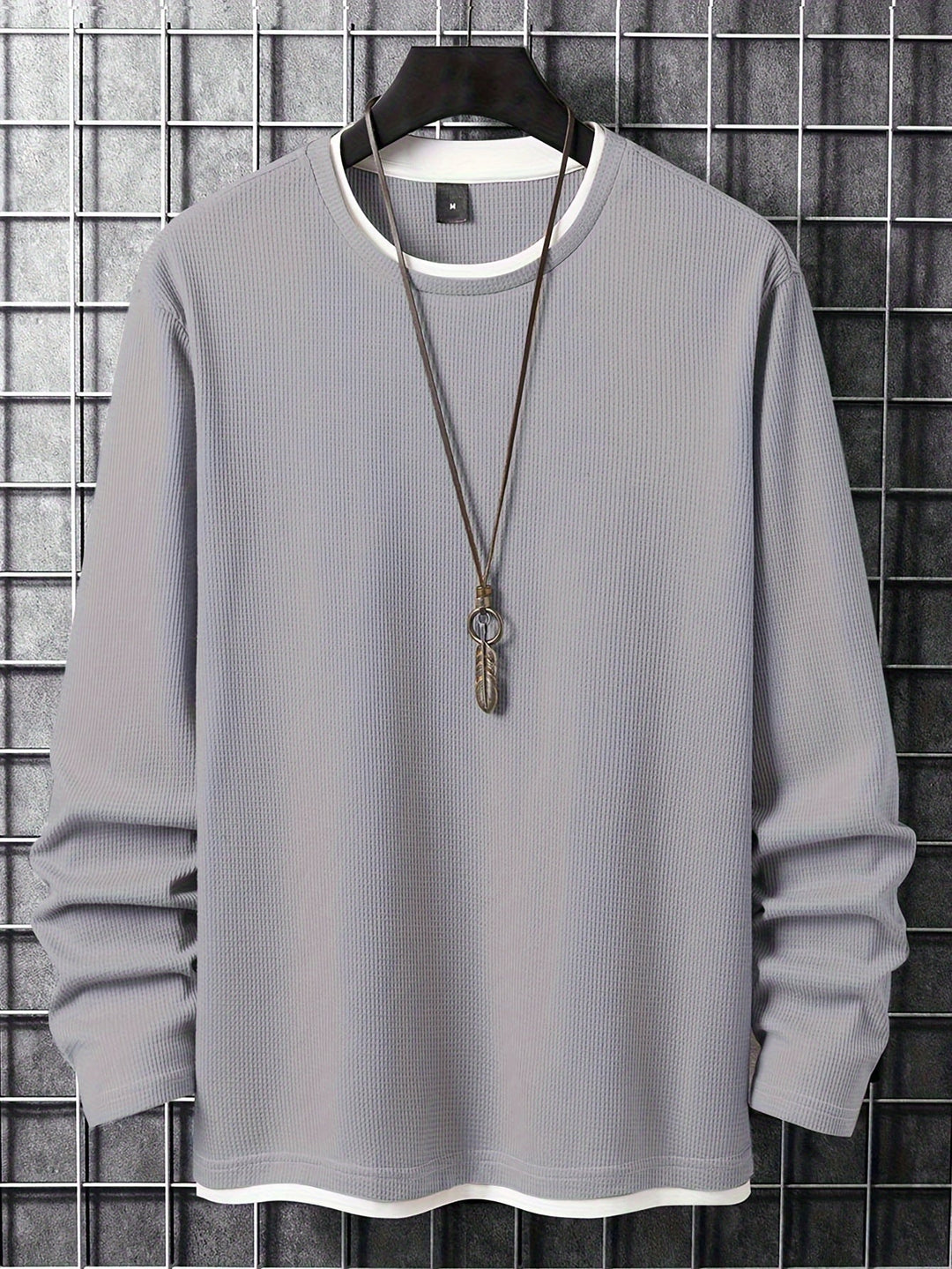 Alfie | Refined Waffle Knit Crew Neck Mens Sweatshirt
