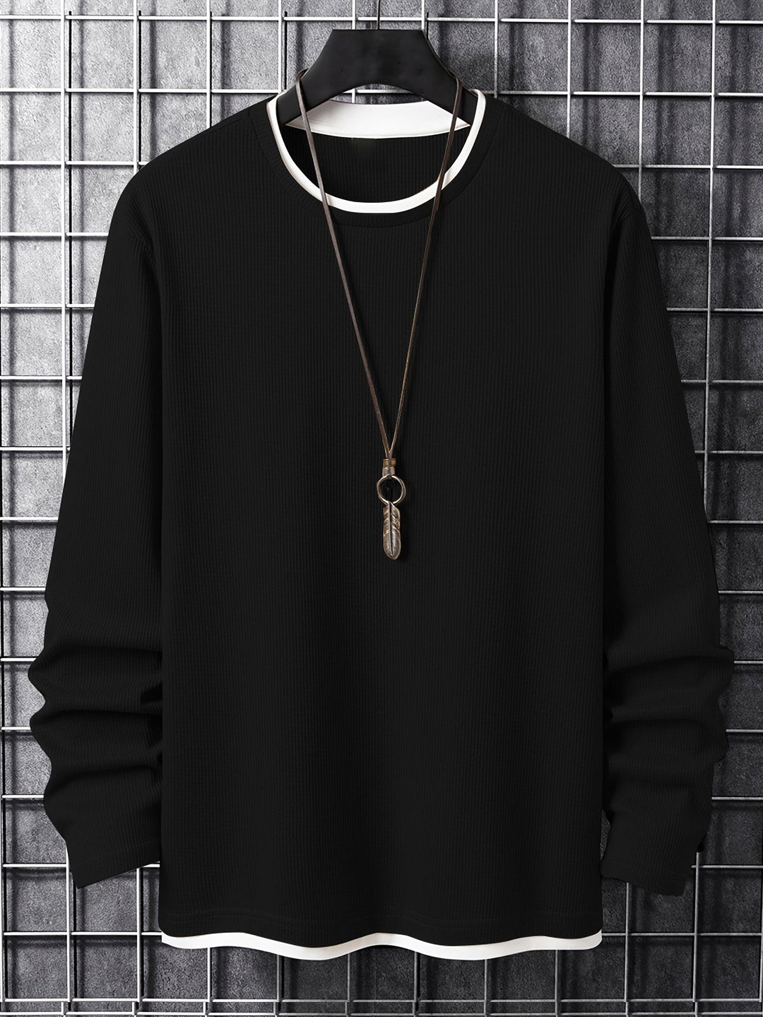Alfie | Refined Waffle Knit Crew Neck Mens Sweatshirt