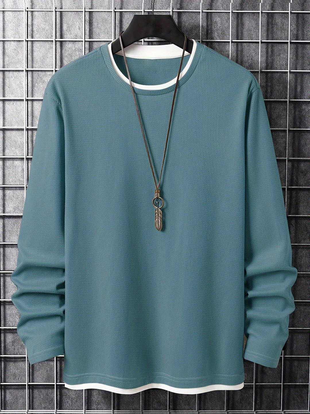 Alfie | Refined Waffle Knit Crew Neck Mens Sweatshirt