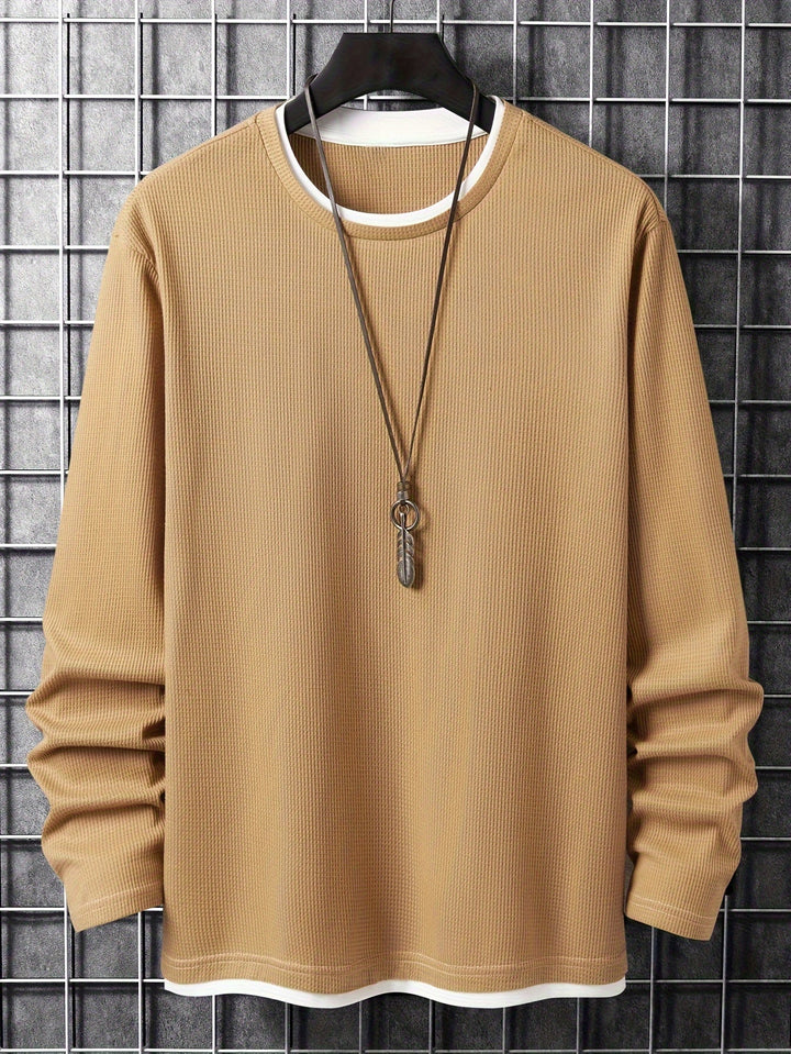 Alfie | Refined Waffle Knit Crew Neck Mens Sweatshirt