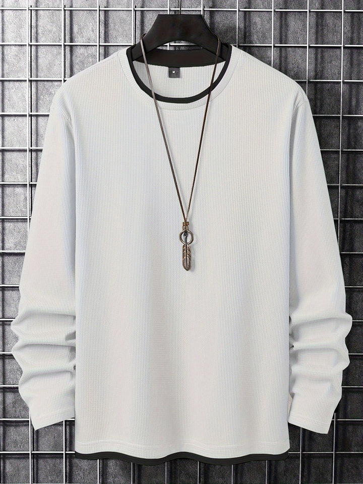 Alfie | Refined Waffle Knit Crew Neck Mens Sweatshirt