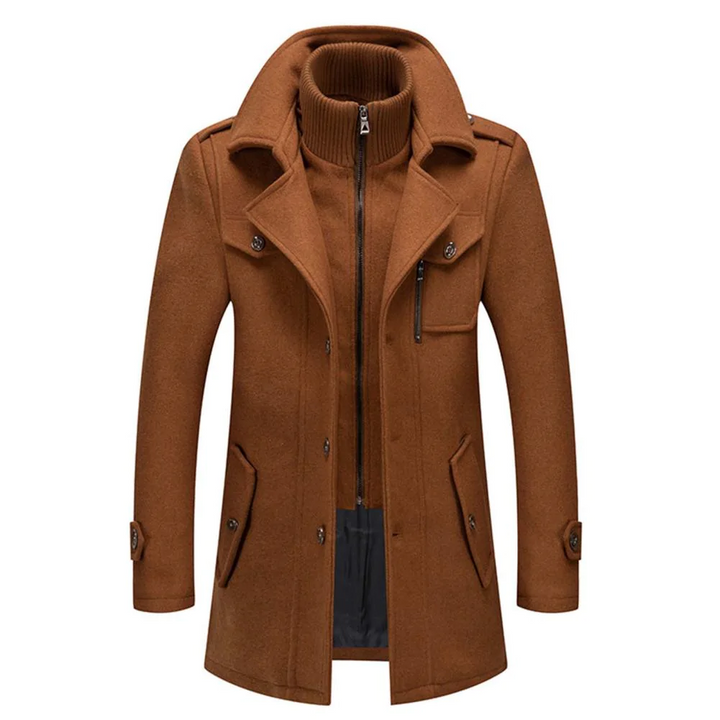 Alfie | Ribbed Collar Longline Mens Winter Coat