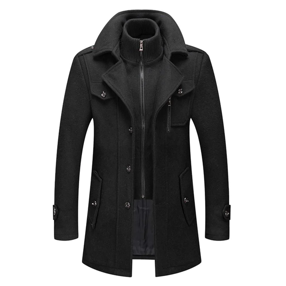 Alfie | Ribbed Collar Longline Mens Winter Coat