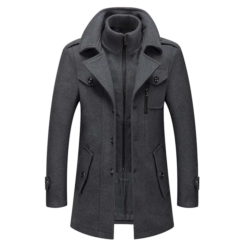 Alfie | Ribbed Collar Longline Mens Winter Coat