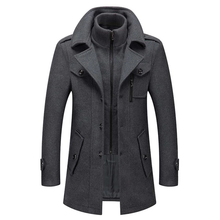 Alfie | Ribbed Collar Longline Mens Winter Coat
