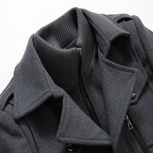 Alfie | Ribbed Collar Longline Mens Winter Coat