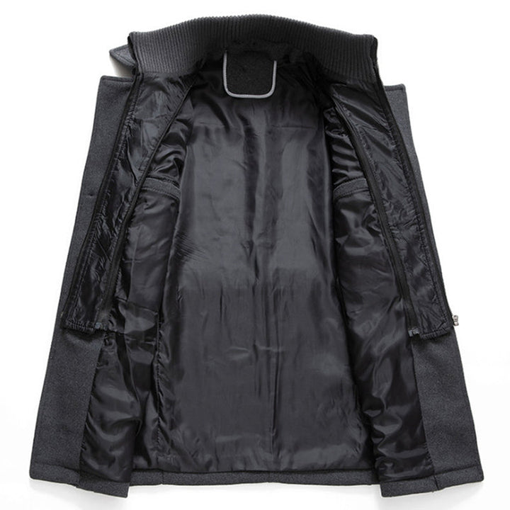 Alfie | Ribbed Collar Longline Mens Winter Coat