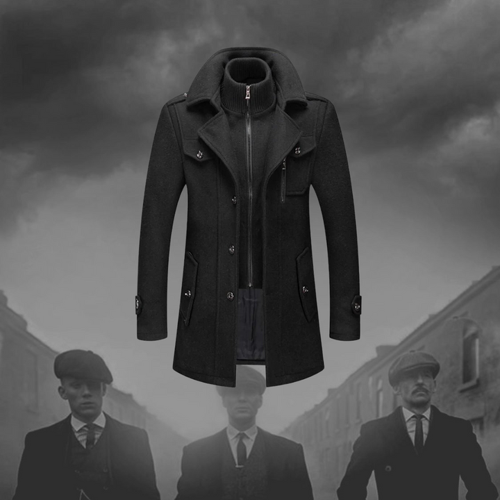 Alfie | Ribbed Collar Longline Mens Winter Coat