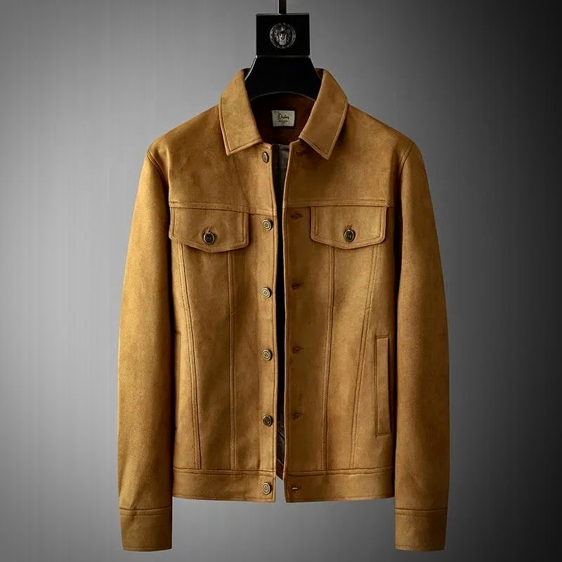 Alfred | Retro Button Front Mens Suede Jacket