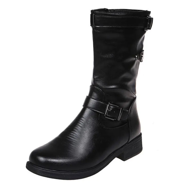 Alice | Buckled Mid-Calf Low Heel Winter Boots
