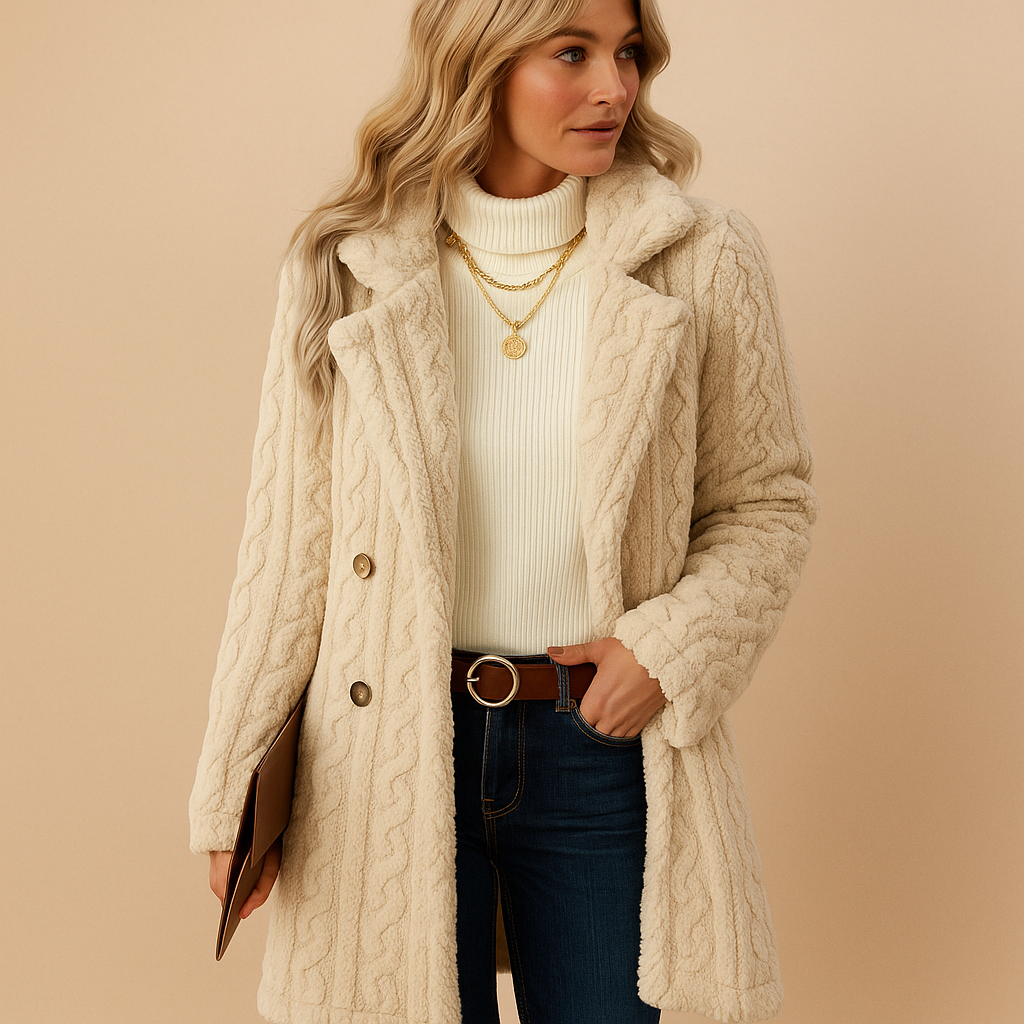 Alice | Graceful Cable Knit Textured Winter Coat