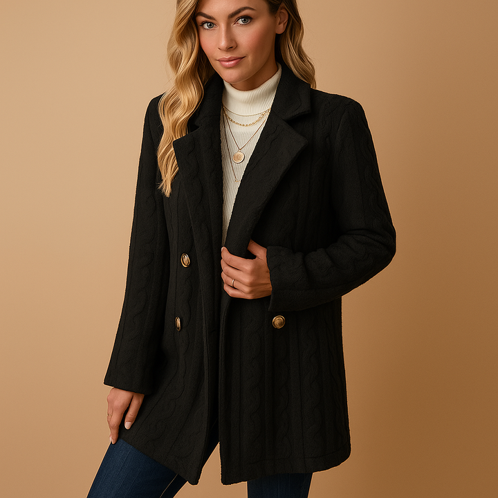 Alice | Graceful Cable Knit Textured Winter Coat