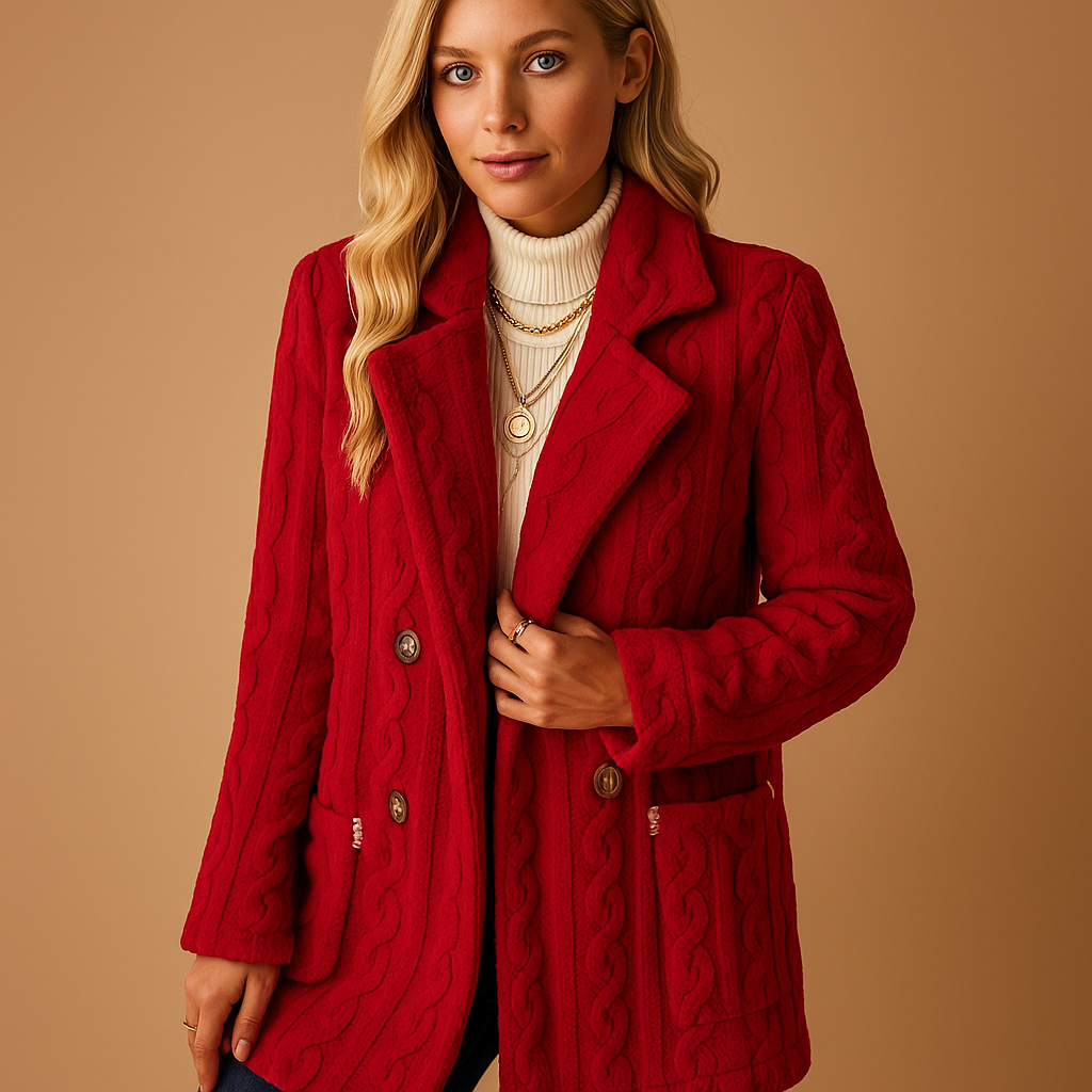 Alice | Graceful Cable Knit Textured Winter Coat