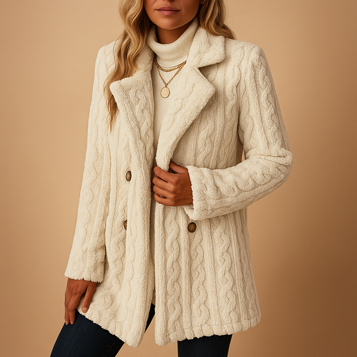 Alice | Graceful Cable Knit Textured Winter Coat