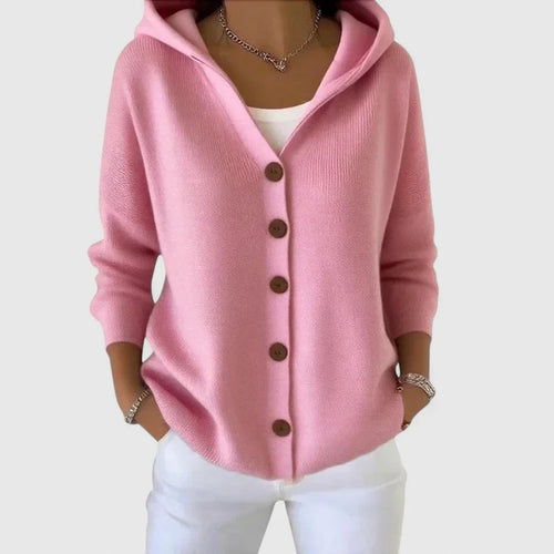 Amelia | Cosy Button-Front Hooded Cardigan Sweater Hoodie