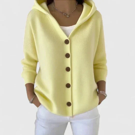 Amelia | Cosy Button-Front Hooded Cardigan Sweater Hoodie