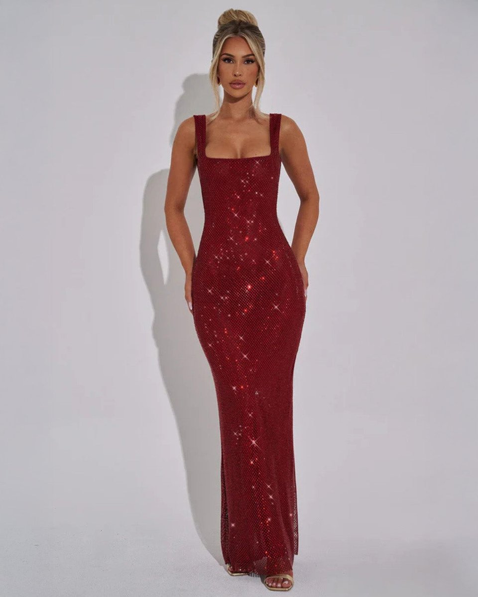 Amelia | Graceful Sequin Christmas Dress Maxi Evening Gown