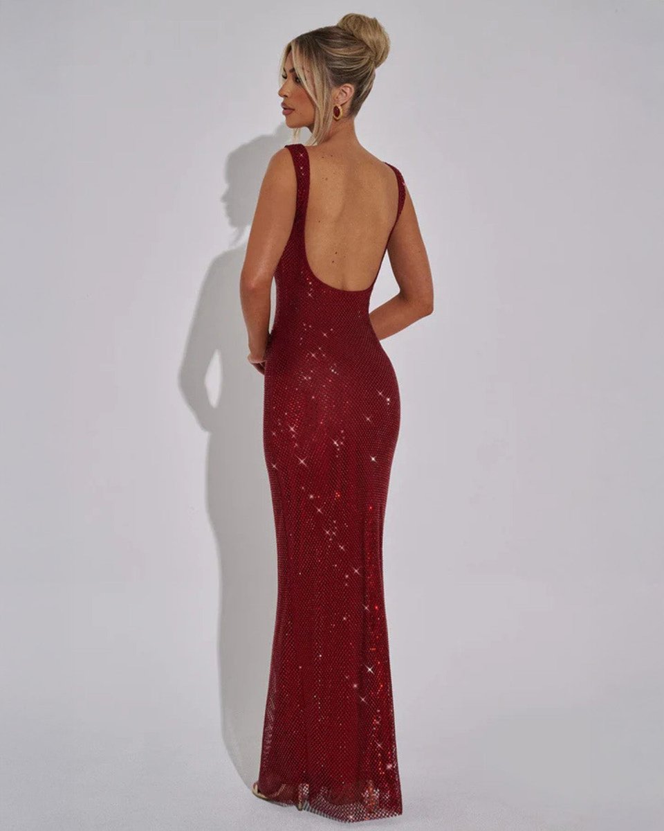 Amelia | Graceful Sequin Christmas Dress Maxi Evening Gown