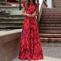 Amelia | Sophisticated Ruffle Sleeve Floral Autumn Wedding Guest Dress