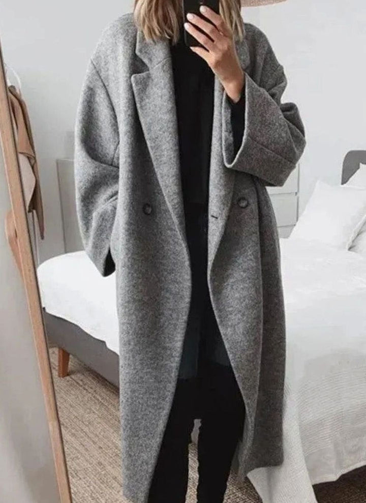 Amelie | Effortless Oversized Double-Breasted Longline Coat