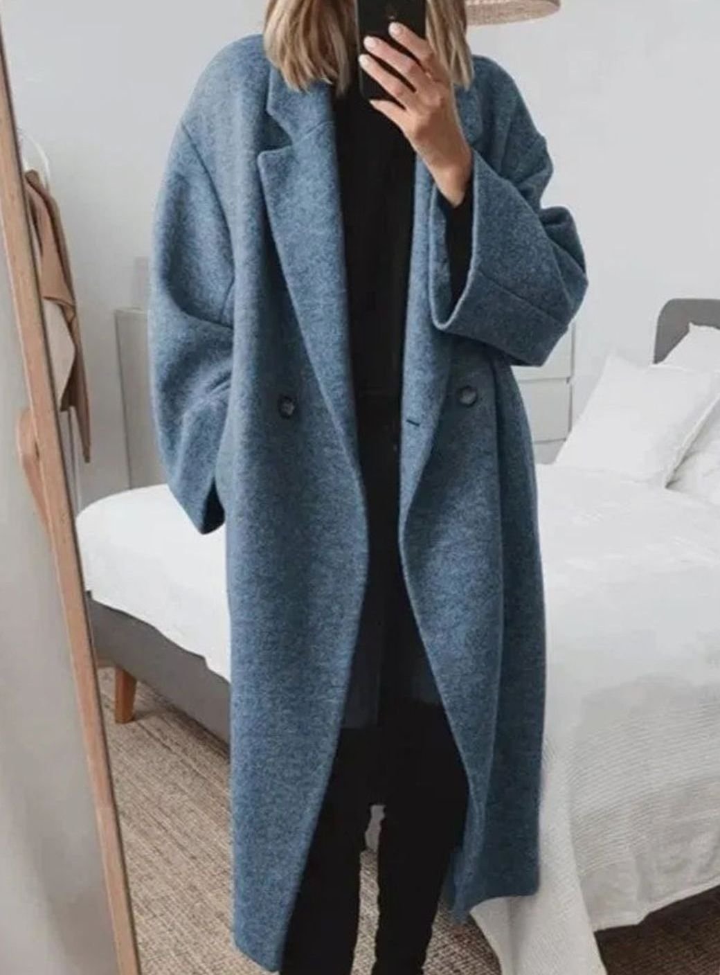 Amelie | Effortless Oversized Double-Breasted Longline Coat