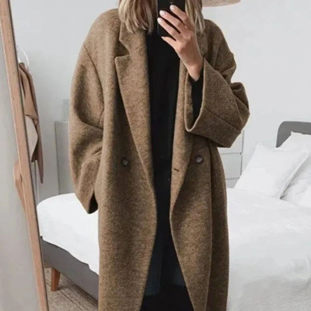 Amelie | Effortless Oversized Double-Breasted Longline Coat