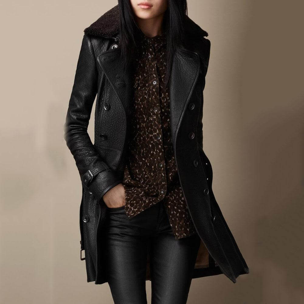 Amelie | Elegant Double-Breasted Trench-Style Winter Coat