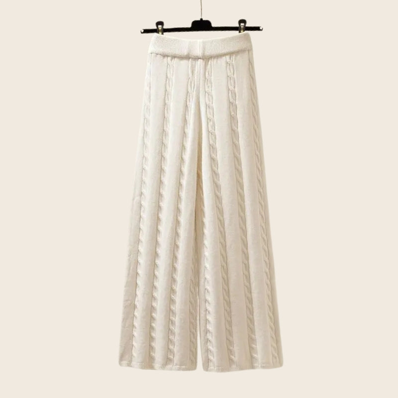Amelie | Stylish Three-Piece Wide Leg Knit Lounge Set