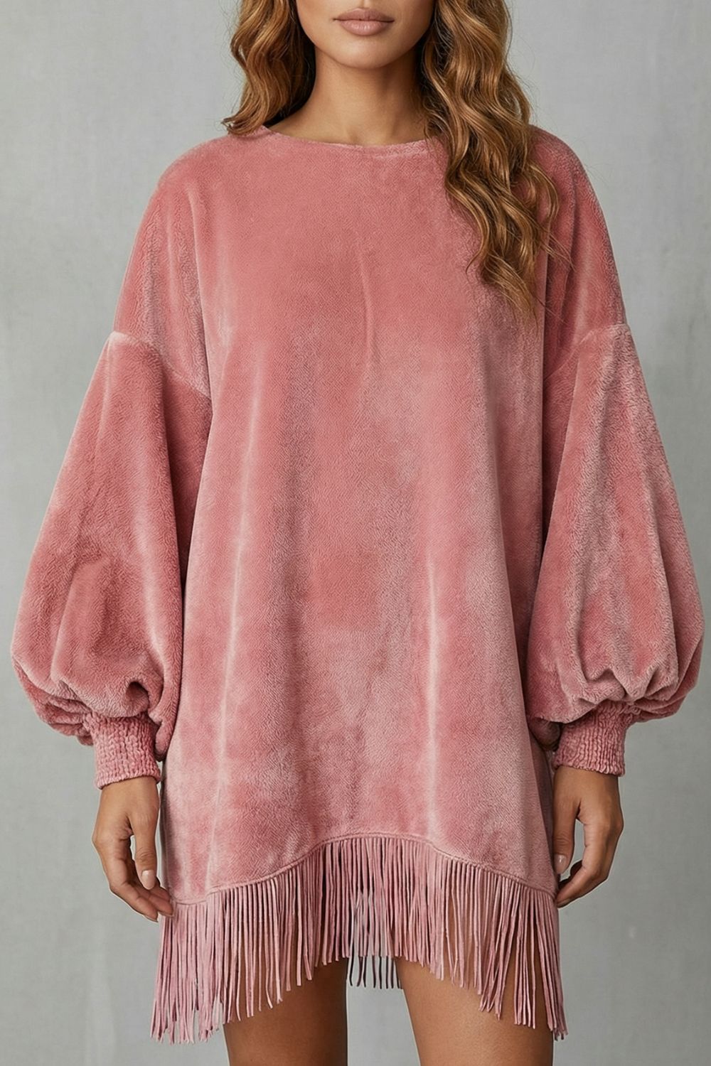 Amelie | Timeless Balloon Sleeve Fringe Jumper Dress