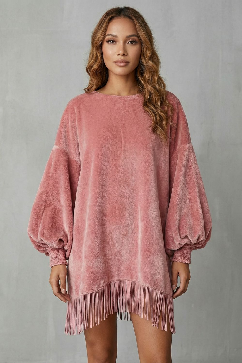 Amelie | Timeless Balloon Sleeve Fringe Jumper Dress