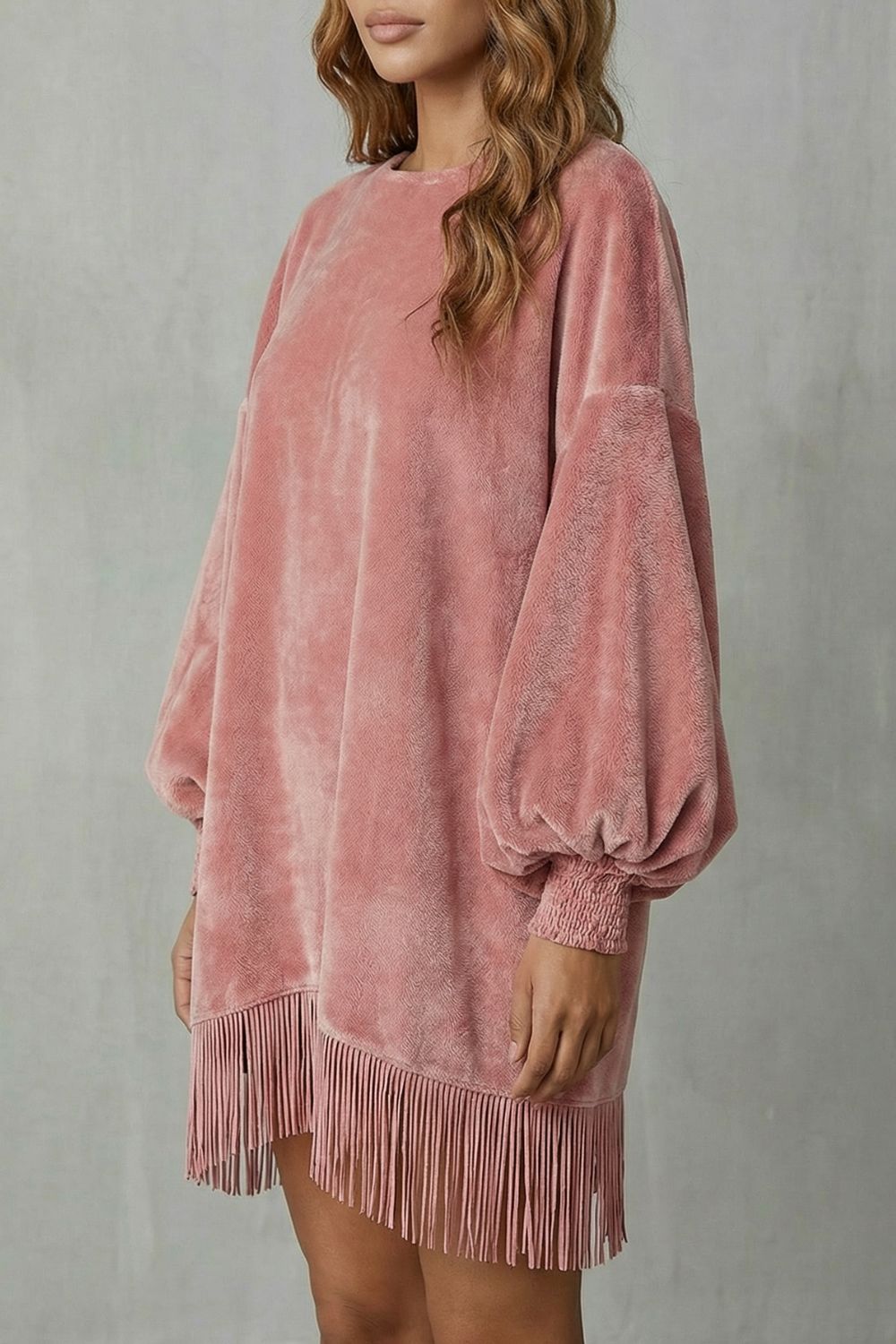 Amelie | Timeless Balloon Sleeve Fringe Jumper Dress