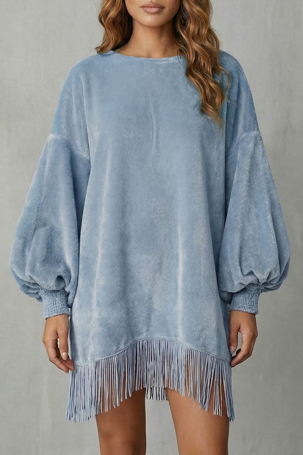 Amelie | Timeless Balloon Sleeve Fringe Jumper Dress