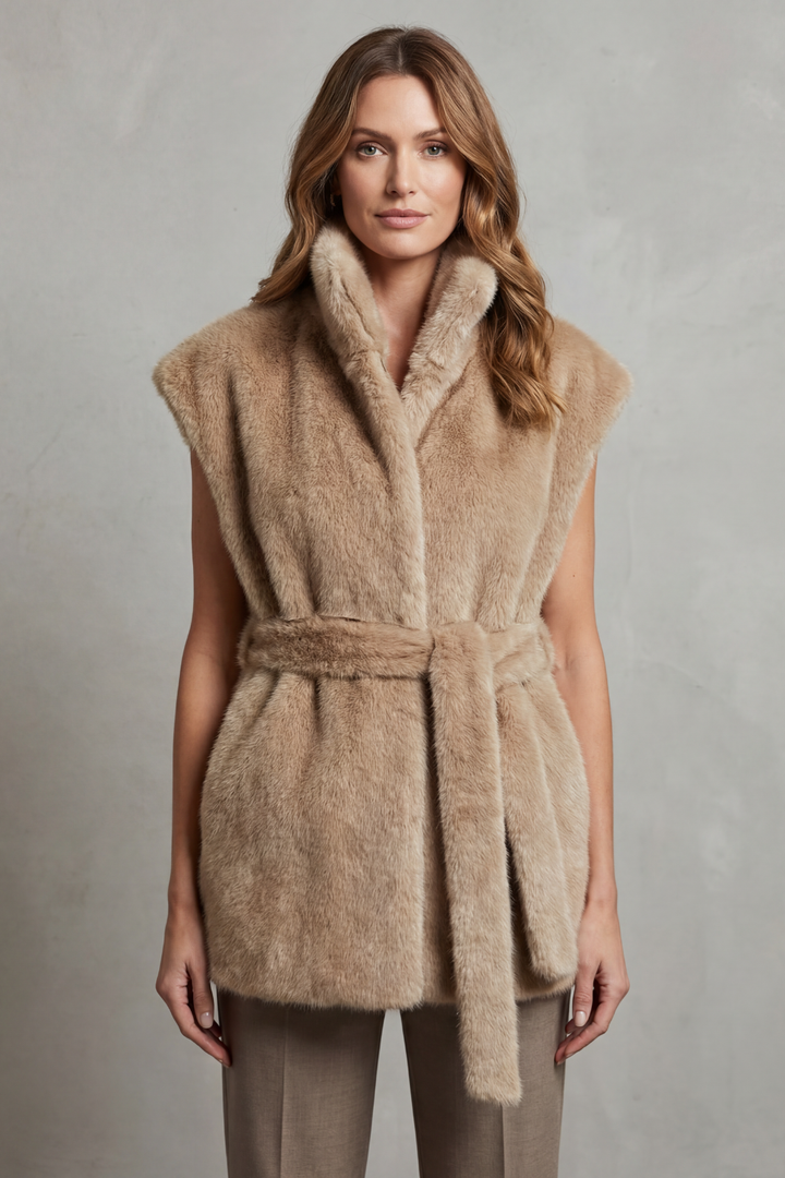 Arabella | Polished Belted Longline Fur Coats for Women