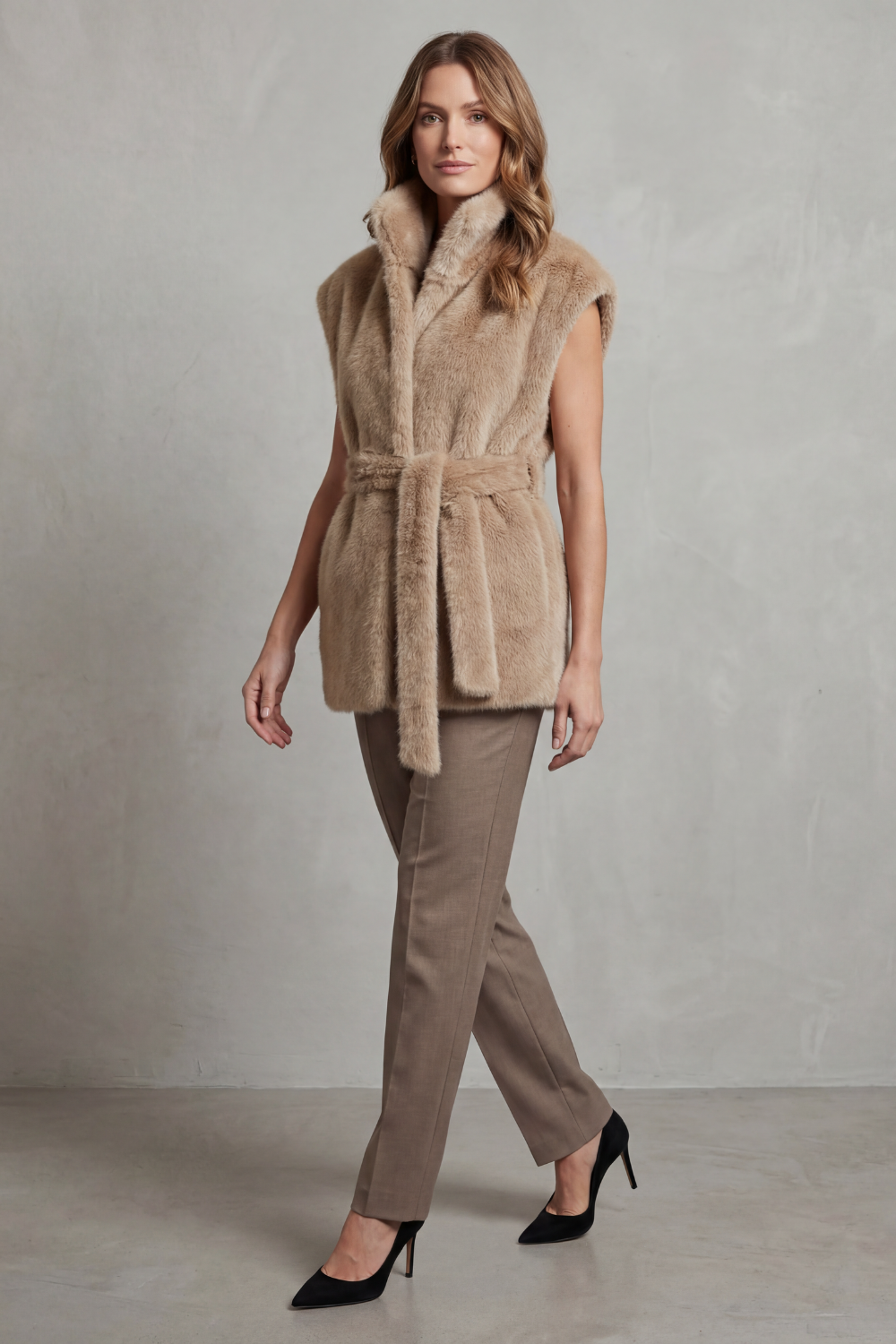 Arabella | Polished Belted Longline Fur Coats for Women