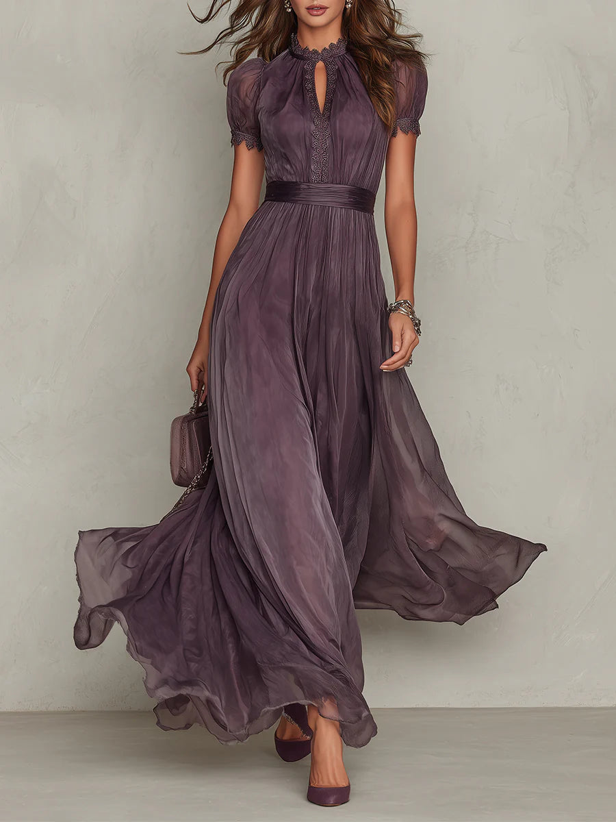 Arabella | Timeless Lace Trim Maxi Party Dresses for Women