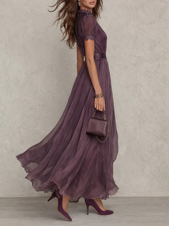 Arabella | Timeless Lace Trim Maxi Party Dresses for Women