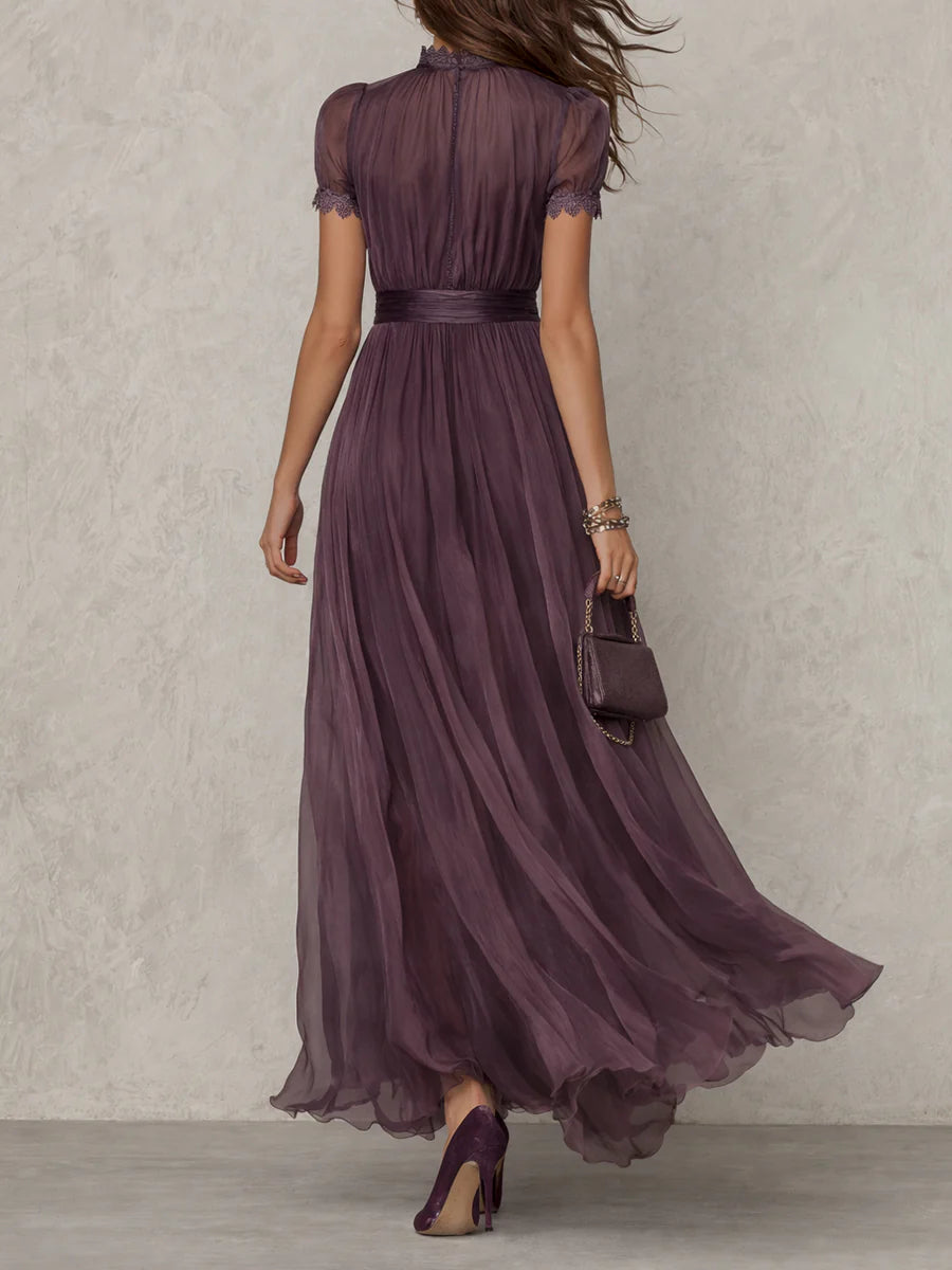 Arabella | Timeless Lace Trim Maxi Party Dresses for Women