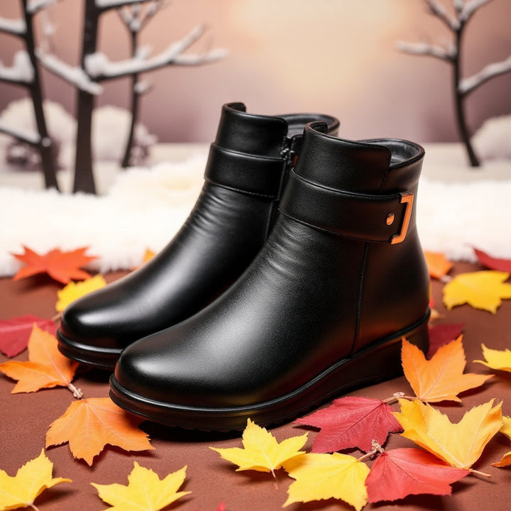 Aria | Buckle Zip Up Winter Ankle Boots