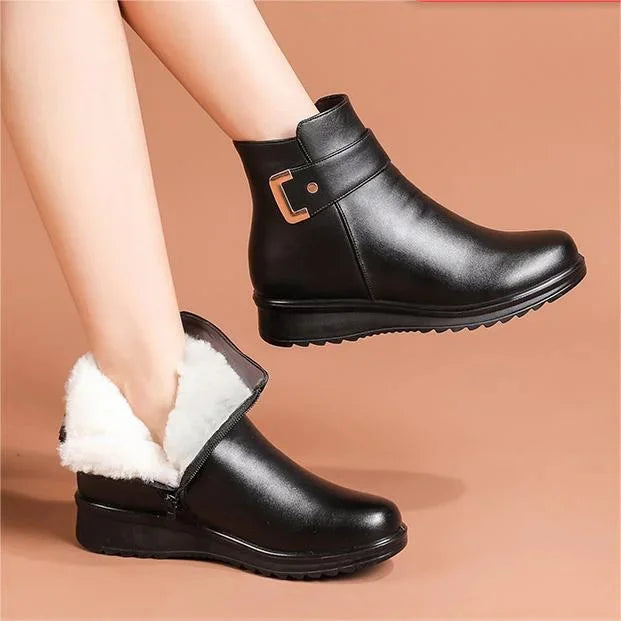 Aria | Buckle Zip Up Winter Ankle Boots